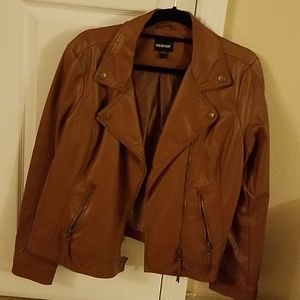 Perfect condition new sexy brown leather jacket